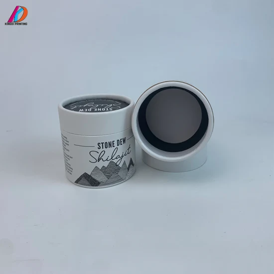 Matt Black Small Cardboard Round Box with Lid